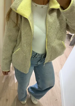 Contrasting Knitted Cardigan Women Elegant Long Sleeve Pockets Zipper Warm Sweater 2026 Spring Fashion Street Lady Chic Outwear