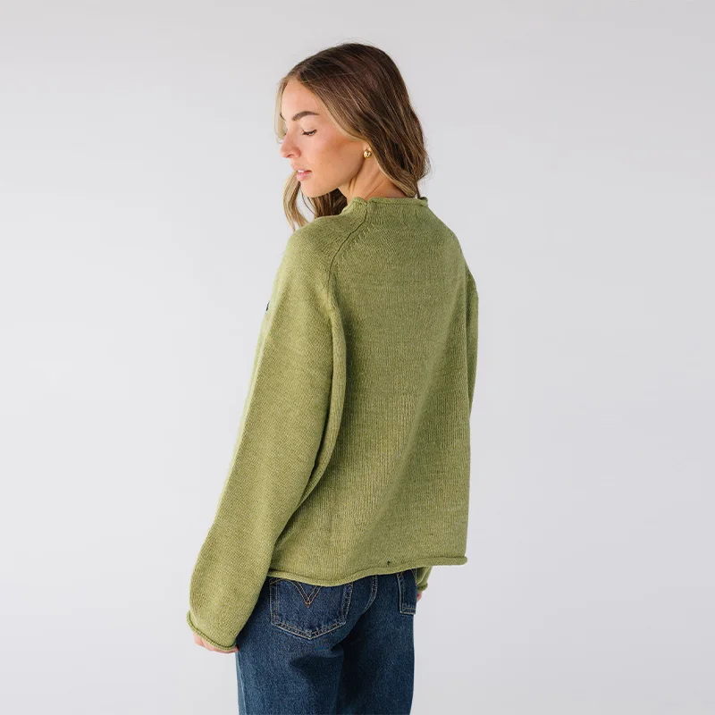 Cute Cartoon Fish Pattern Knitted Sweater Round Neck Soft Casual Trendy Retro Top 2025 Autumn Winter Women Interior Clothing - Image 3