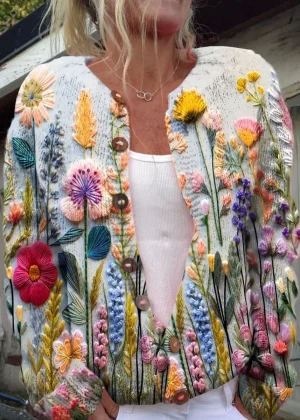 Autumn Winter 3D Print Knitted Cardigan Women thin Sweater Vintage Sweaters Knit Top Fashion Chic Jumpers Streetwear Casual Gift