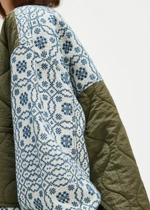 Autumn Winter Women Long Sleeve O-neck Jacket Fashion Floral Printed Spliced Pocket Outerwear Elegant Loose Women's Commute Coat