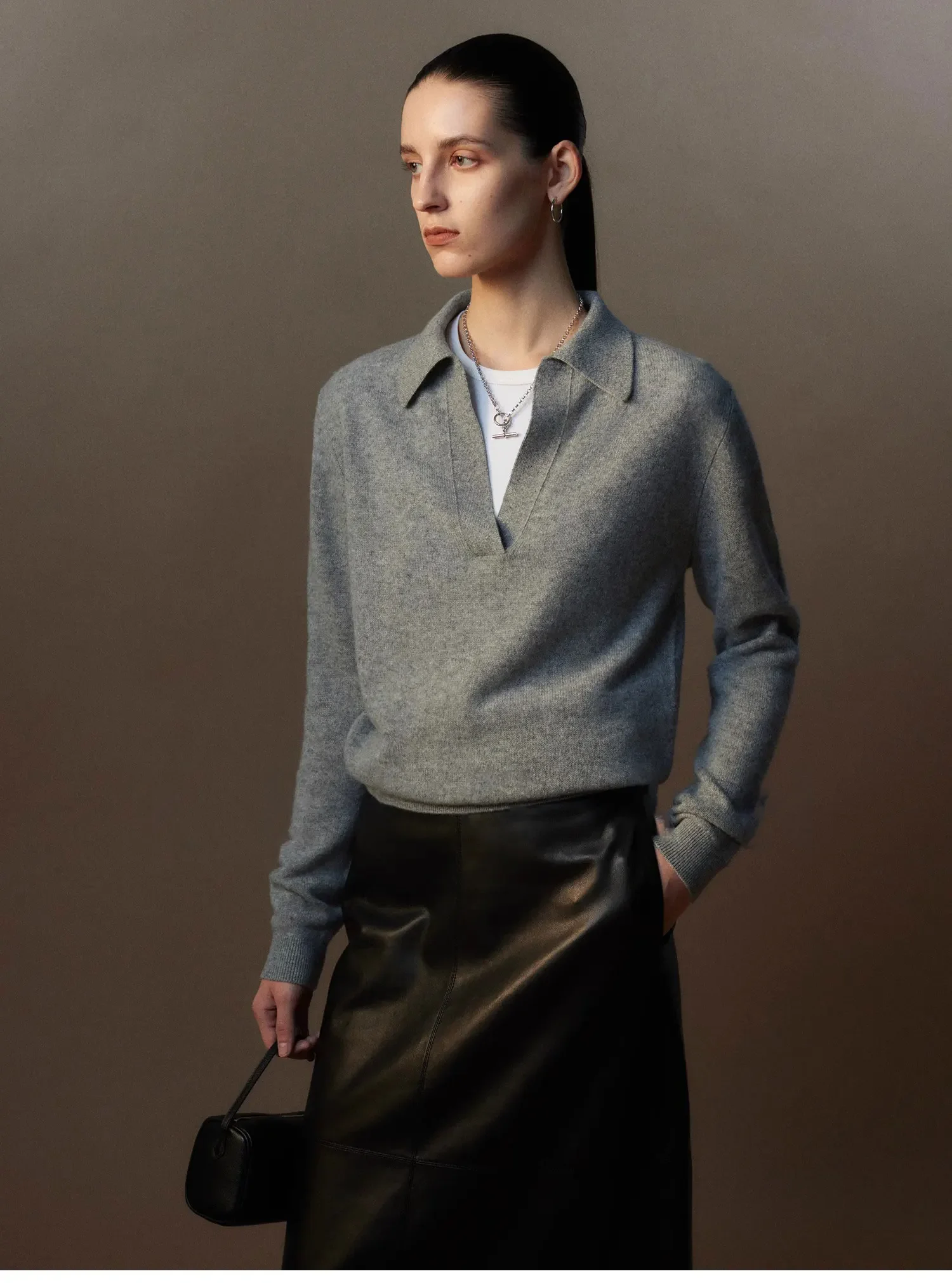 100% Cashmere Intellectuals POLO Scissors Collar Knitwear Sweater Shop - Image 2